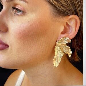 Gold large earrings, Exaggerate gold earrings, Statement earrings